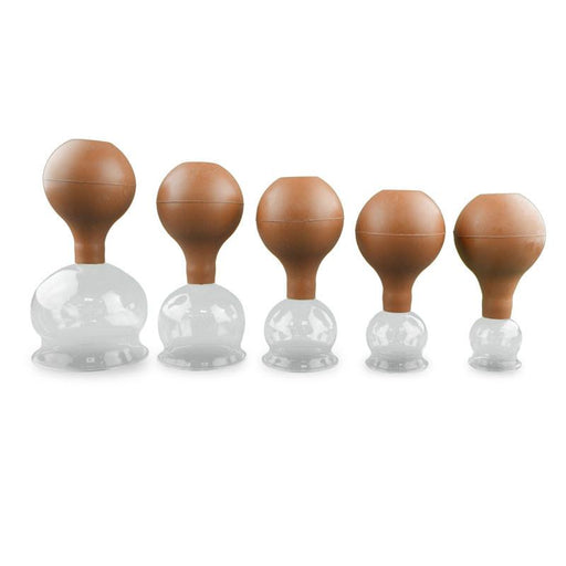 Glass Cupping Set with Rubber Bulb, 5 Pieces